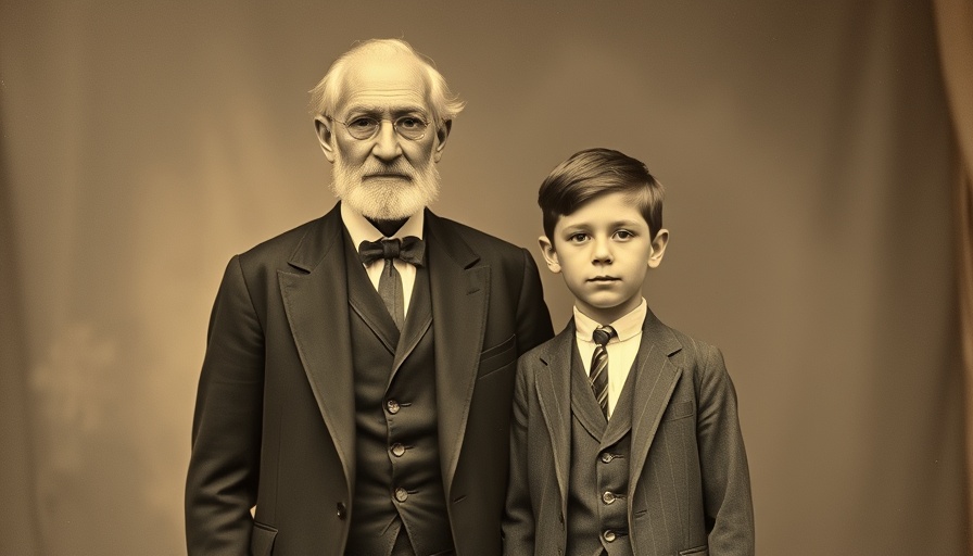 Vintage photo questioning fear of vaccines with elderly man and boy.