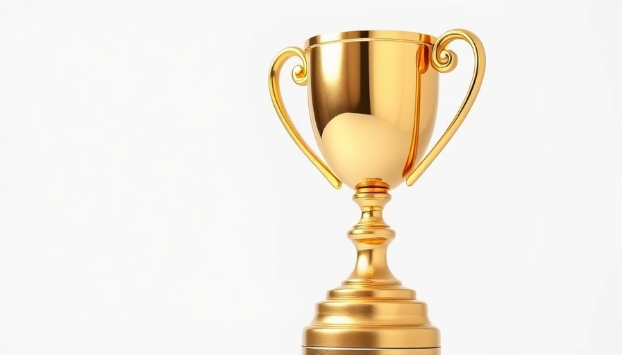 Award trophy representing Mums At The Table finalist excellence awards.