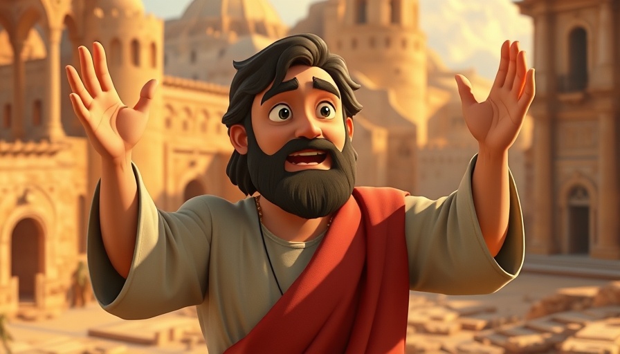 Superbook Paul and the Unknown God animated scene.
