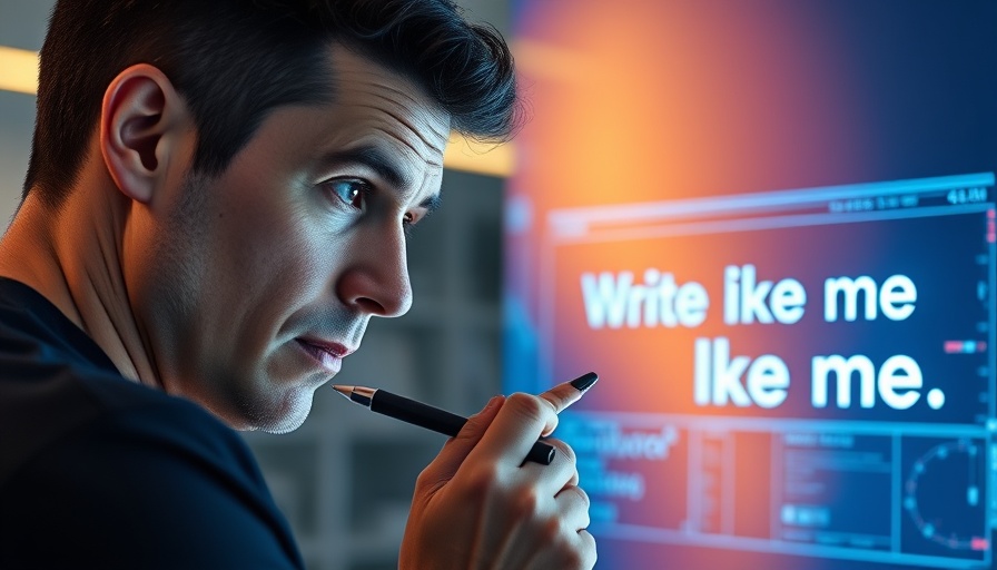 Curious man looks at Claude AI interface displaying 'Write like me', AI to Write Like You.