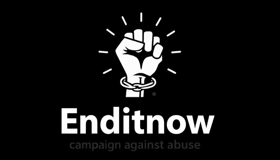 Enditnow campaign against abuse logo with hand breaking chains.