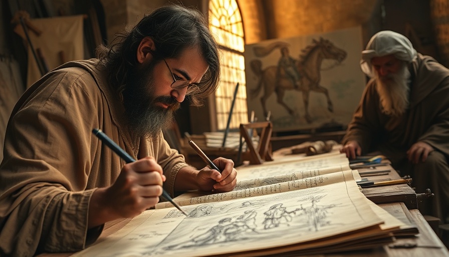 Ancient artists depicting Old Testament scenes in a detailed artistic setting