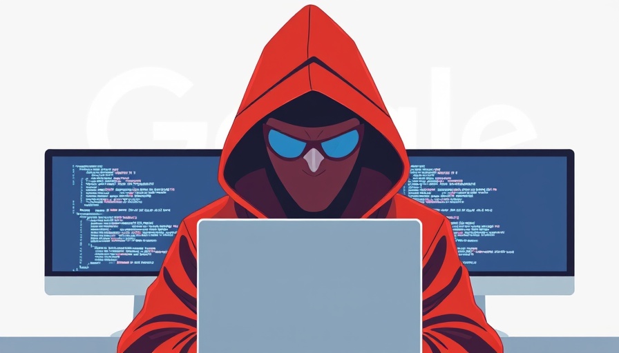 Illustration of hacker targeting Core Web Vitals with Google logo.