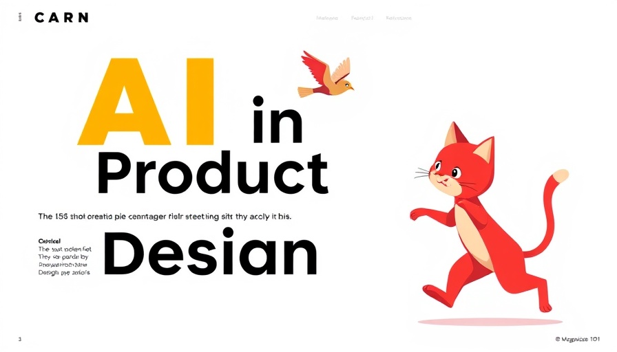 AI in Product Design article introduction with vibrant cat illustration