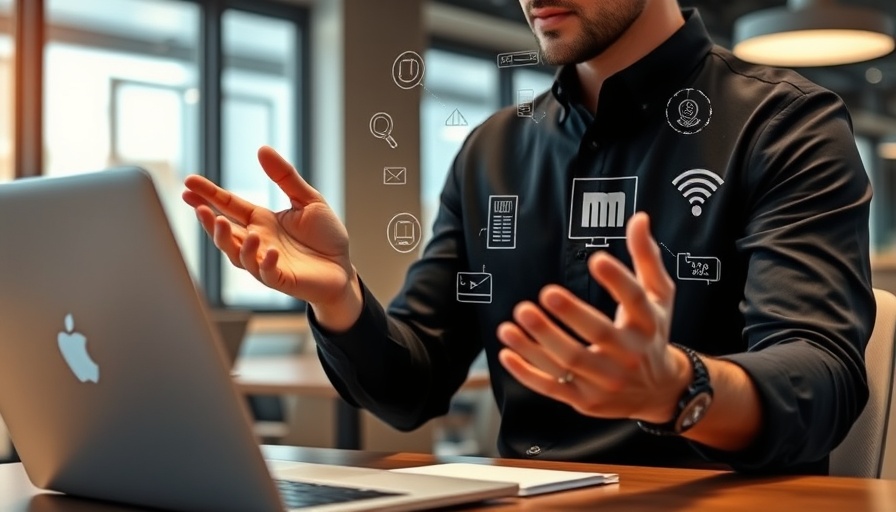 Person explaining RAG Technology and AI in an office setting.