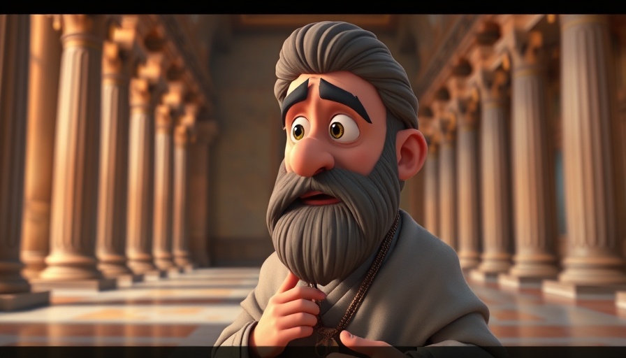 Superbook Paul and the Unknown God animated scene, thoughtful speech.