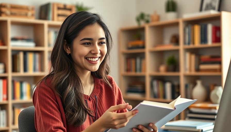 Young woman discussing interest in NFTs in a cozy home office.
