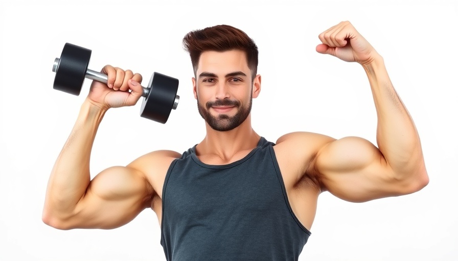 Fit man demonstrating no repeat upper body strength workout.