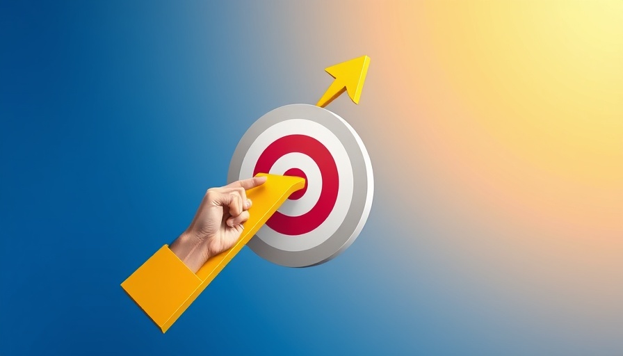 Abstract target and arrow illustration for setting crystal clear PPC goals.