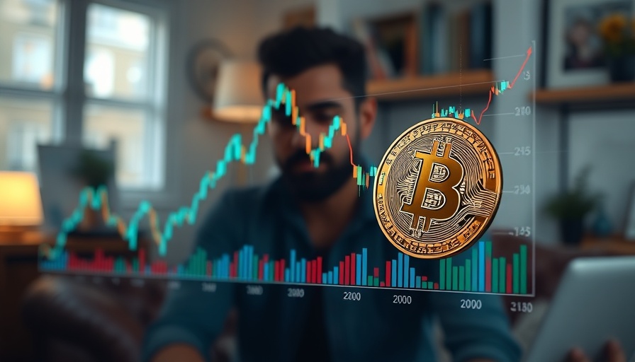 Bitcoin Takes a Dive: Screen with price chart overlayed.