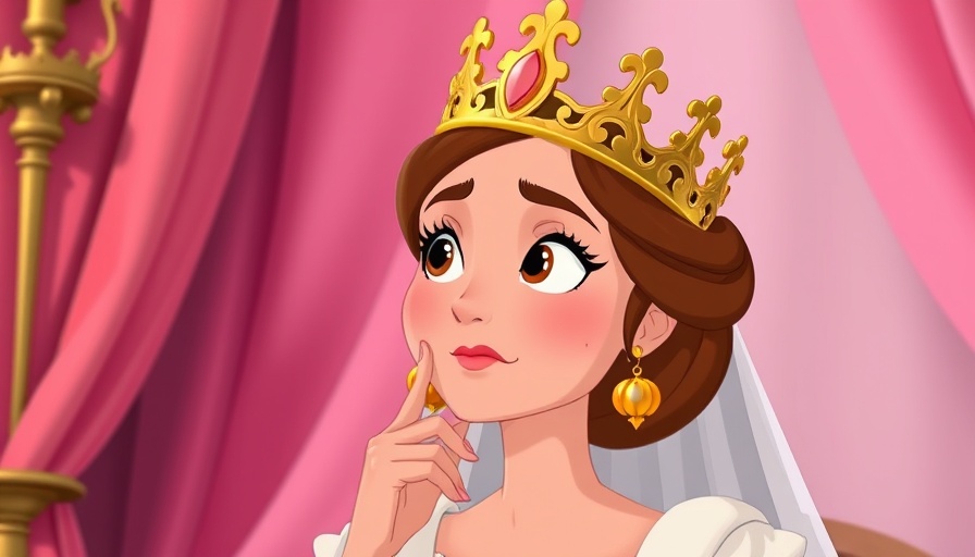 Illustrated queen in pink setting conveying Esther's courage comes from God.