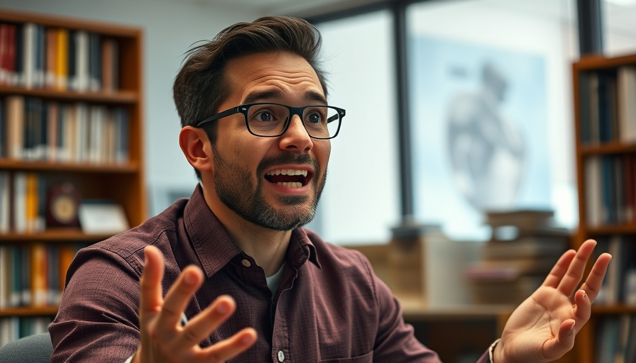 Engaged person discussing in an office, related to risk of legacy systems.