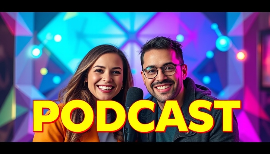 Enterprise AI Adoption podcast cover with vibrant background and hosts.