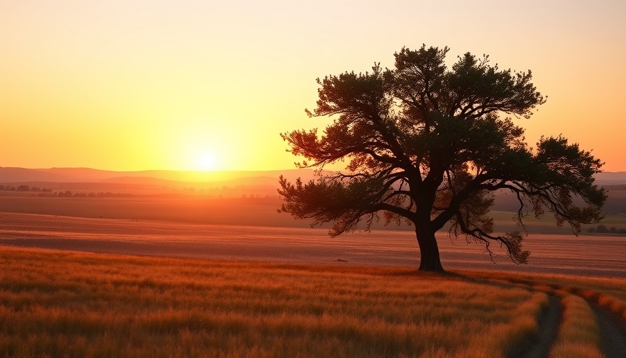 Lone tree in a sunset field embodies last lasting emotions arise from brief stimuli.