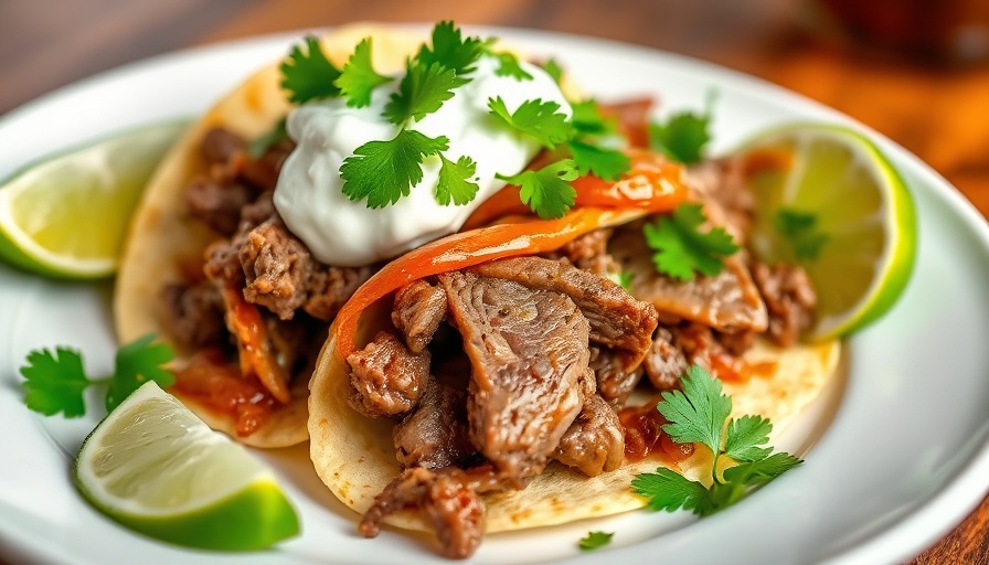 OLIPOP Chuck Roast taco with cilantro and sour cream.