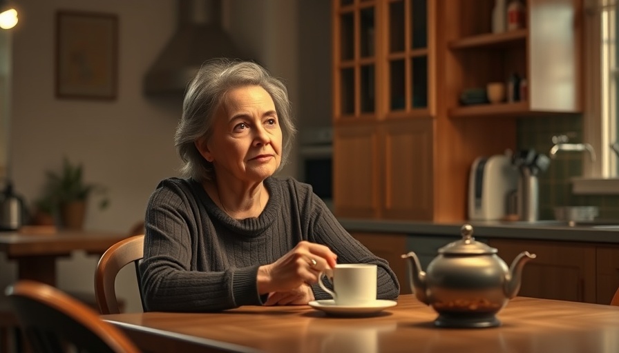 Mindful eating at night in a cozy kitchen setting.