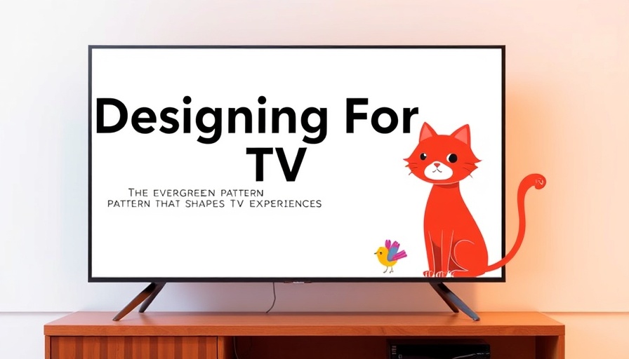 Modern editorial on TV interface design with playful cartoon.