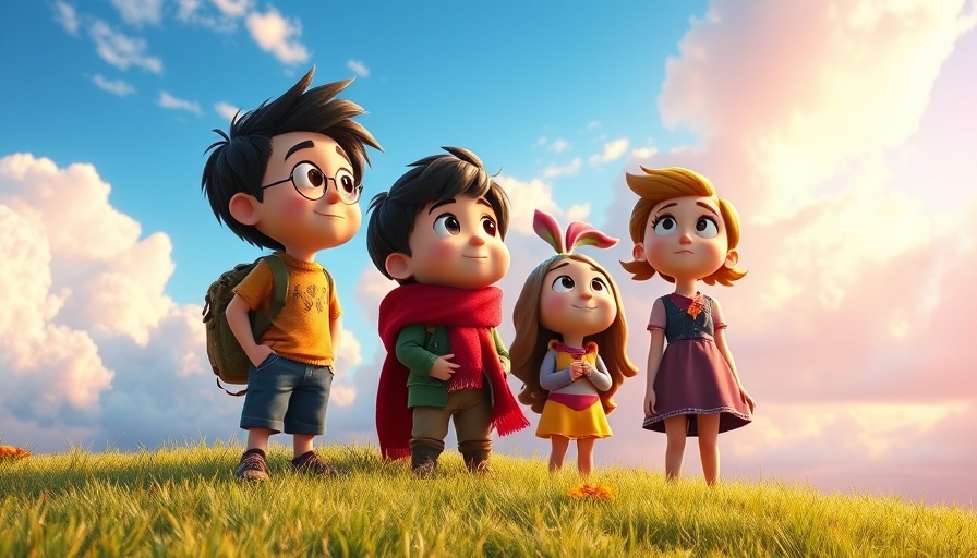 Animated characters in awe, thanking the Lord for His creation.