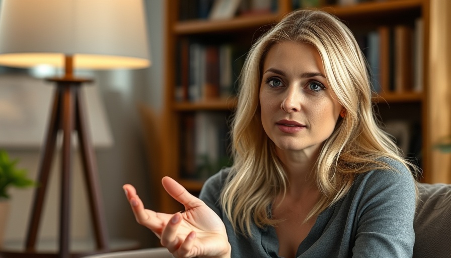 AI for Contact Centers discussion by blonde woman indoors.