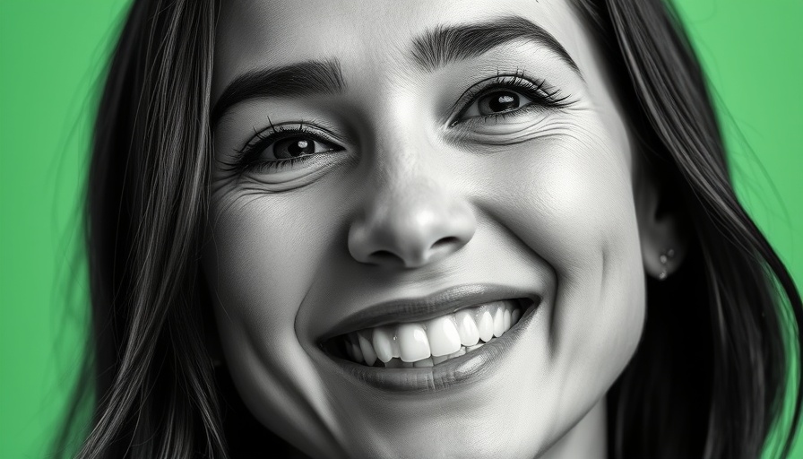 Ask an SEO feature with a smiling woman on green gradient background.