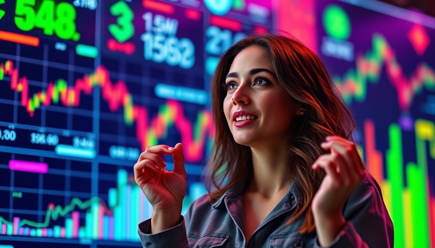 Excited woman discusses prediction markets in cryptocurrency