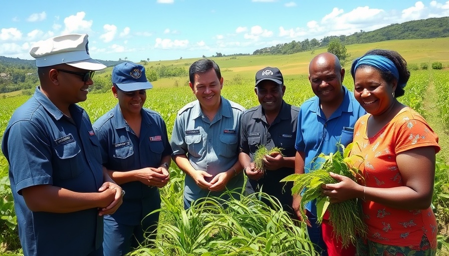 US Navy agricultural training with Morobe SDA support, vibrant fields.