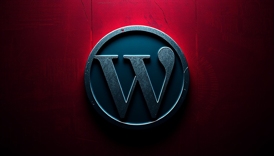 WordPress logo against dark red background symbolizing vulnerability.