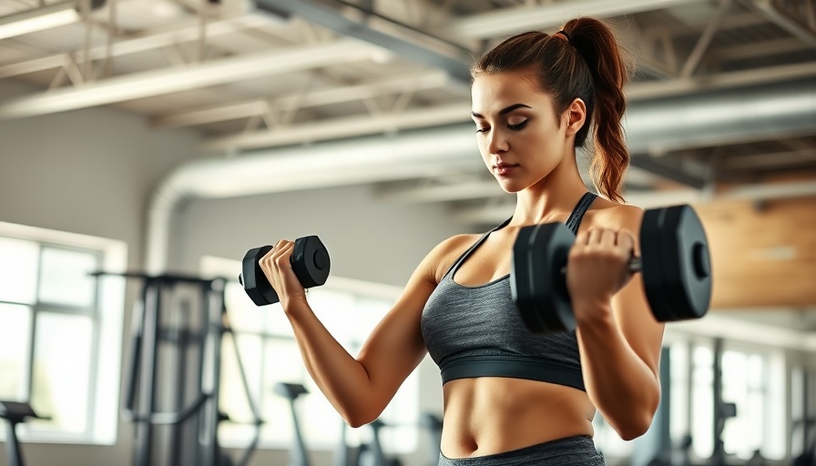 Young woman doing total body compound strength workout in gym.