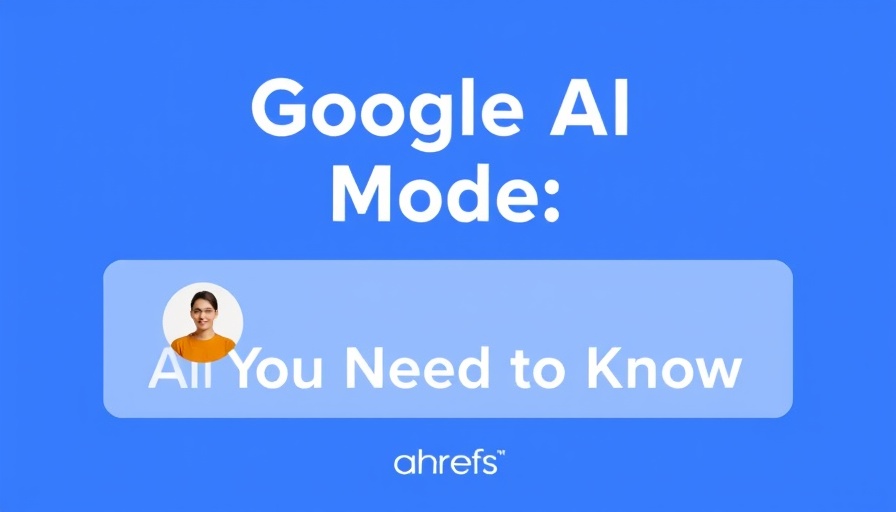 Google AI Mode information on blue background with ahrefs branding.