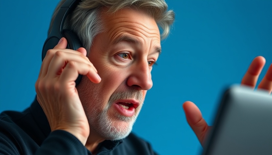 Man in headphones speaking about bold AI moves reshaping company.