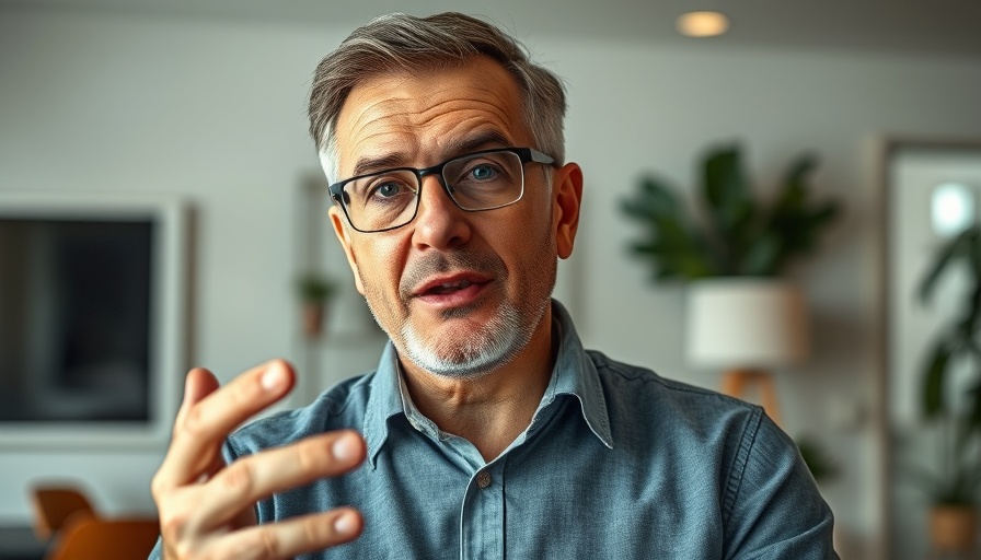 Middle-aged man discusses TradFi tokenizing assets in modern setting.