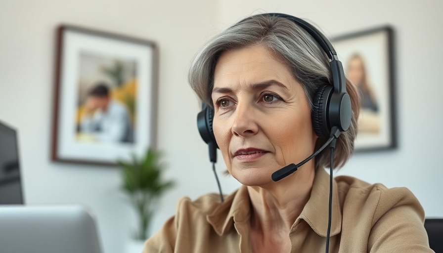 Focused middle-aged woman at a video call, discussing cloud strategy employee adoption.