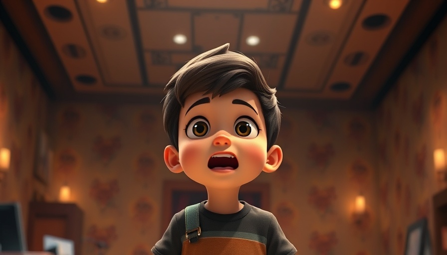 God's Unconditional Love depicted by an animated boy speaking passionately on stage.