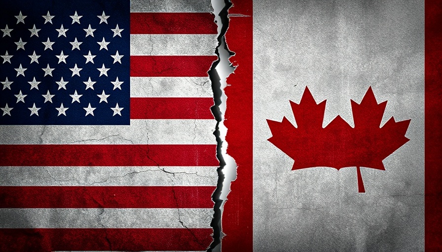 Symbolic division with USA and Canada flags, representing separate medical school accreditation