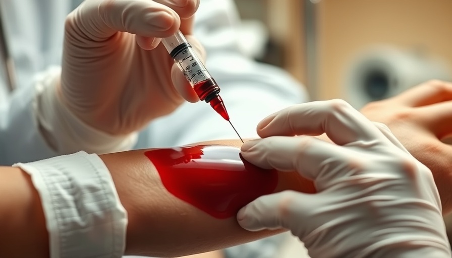 Blood extraction from arm with syringe in medical setting, GLP-1 drug costs.
