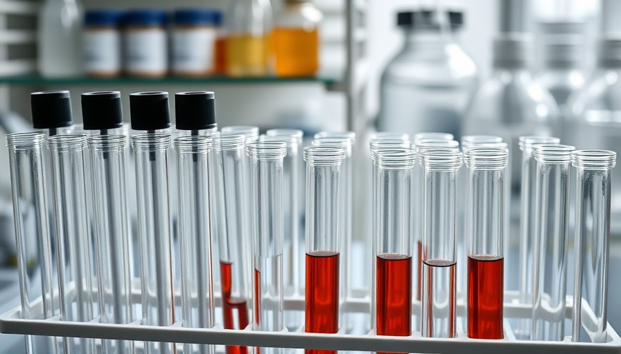 Data from Farms Avian Flu Tracking: Laboratory test tubes neatly arranged.