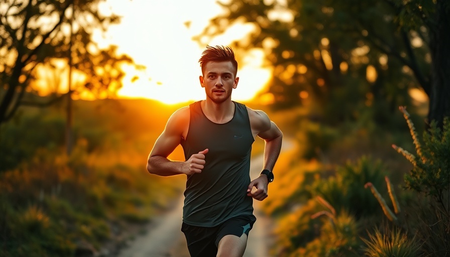 Athletic man running at sunrise, perfect morning routine for men.