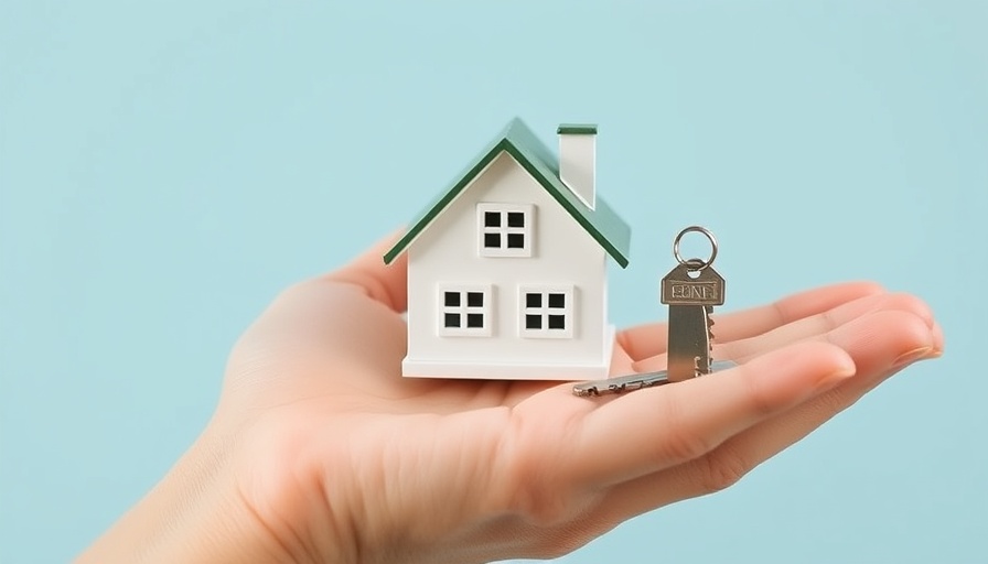 Close-up of a hand holding a house model and key, symbolizing housing for healthcare workers.