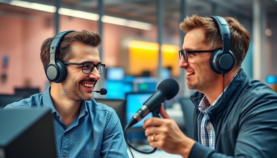 AI Adoption discussion with two men engaged in virtual conversation.
