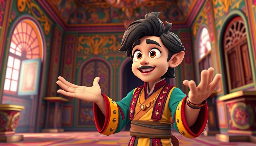 Superbook Naaman and the Servant Girl animated scene in vibrant attire.