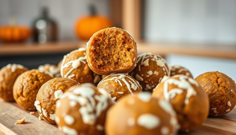 Delicious no-bake pumpkin protein energy bites on a dish.