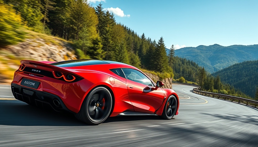 Sleek sports car on mountain road, more than just transportation.