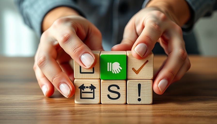 Hands arranging blocks with icons symbolizing Newfold Digital sells MarkMonitor.