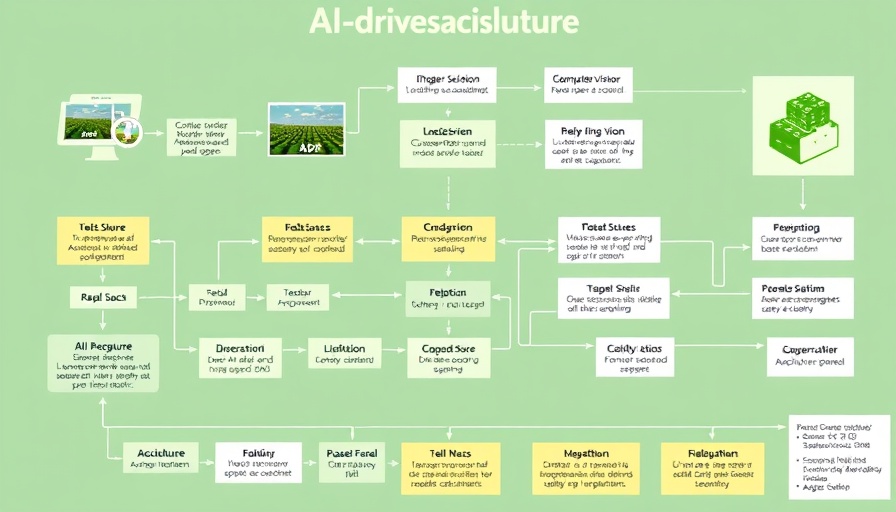 AI-driven agriculture process flowchart illustrates steps and phases.