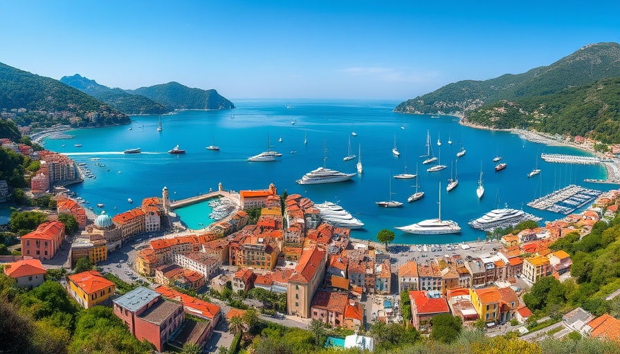 Portofino Natural Park harbor with colorful buildings and yachts.