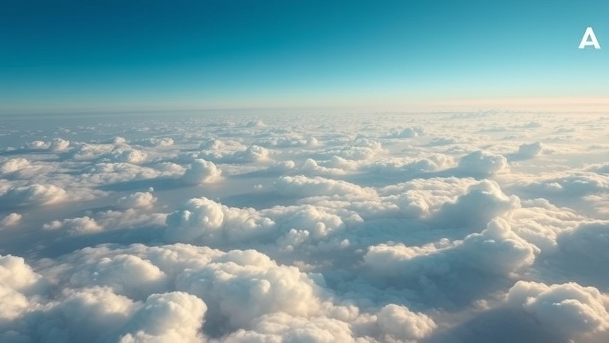 Minimalist aerial view of clouds, emphasizing media networking and innovation.