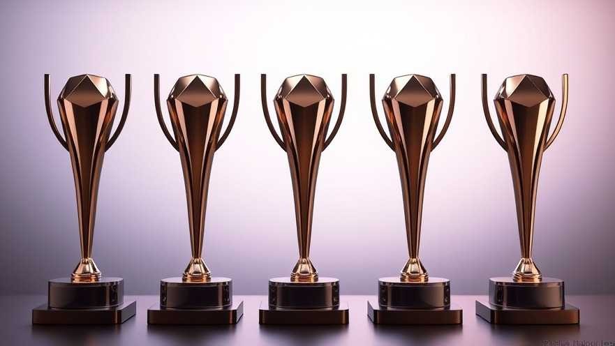 Elegant metallic awards symbolizing community building strategies in a digital community