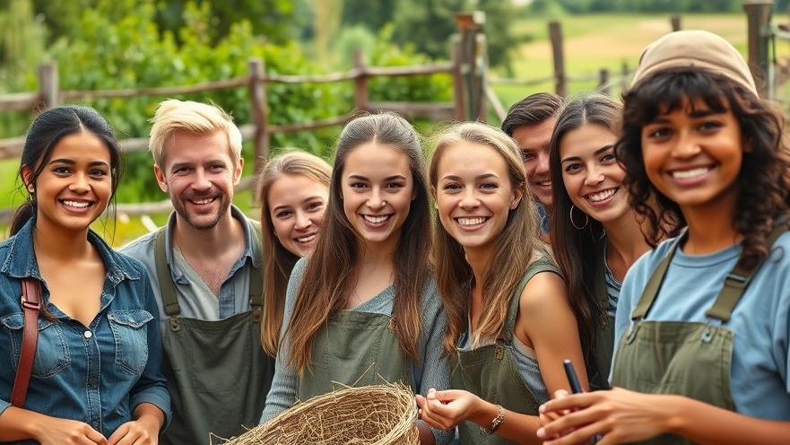 Young adults volunteering in construction, embodying sustainable travel in a rural setting.