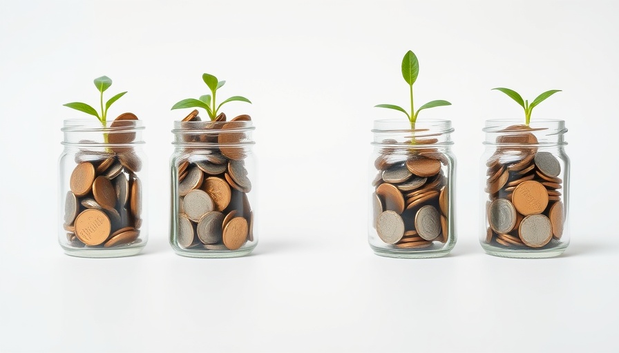 EAAIF raises funds with jars of coins and sprouting plants.