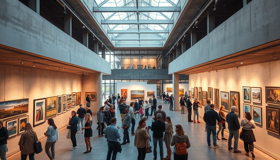 Modern gallery event with people, highlighting RSF Funding for Environmental Movement